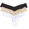 Hanky Panky Low Rise Thong - Mutande Donna in Pizzo Elasticizzate, Set 3 Pezzi, Tanga Donna Comodi e Colorati a Vita Bassa - Slip Donna Cotone e Nylon, Lingerie per Completo Intimo Donna, Taglia Unica