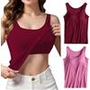 Jamron Donna 2 Pezzi Basic Canottiera con Reggiseno Imbottito Incorporato Canottiere Elasticizzate a Spalline Larghe