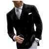 Leader of the Beauty Giacca da uomo in velluto causal slim fit con 2 bottoni, blazer da sposa, da cerimonia, da uomo, giacca da smoking, da abito da uomo, Nero , 52
