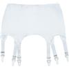 Luxallacki Reggicalze con 6 cinghie di ispirazione vintage con chiusure in metallo, raso liscio e pizzo floreale elegante reggicalze UK, bianco, XL