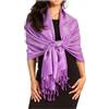 Sakkas Two Stola/sciarpa avvolgente con scialle e pashmina jacquard in tono vintage - Lavanda scuro