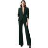 Botong Abiti da Donna 2 Pezzi Set con Revers a Picco Eleganti Abiti da Donna Pantaloni Eleganti Casual Formali Smoking, Verde scuro, S