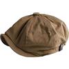 rockible Berretto Da Strillone Traspirante Da Uomo Copricapo Casual con Visiera Cappello Piatto Ottagonale Retrò Cappello Da Cabbie per Le Vacanze Autunnali, marrone M