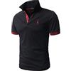 KUNJLELP Polo Uomo Manica Corta Ricamo di Giraffa Estive T-Shirt M-3XL Maglietta Camicia Abbigliamento da Lavoro,A-Nero,XL