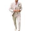 Leader of the Beauty Completo da uomo in lino, stile casual, 3 pezzi, vestibilità regolare, giacca, gilet e pantaloni, per ballo di fine anno e matrimonio