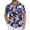 COOFANDY Camicie Hawaiane Uomo 100% Cotone, Camicie Estate Maniche Corte Bottonate, Tops Tropicali Spiaggia Taglio Regular