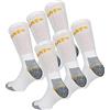 Caterpillar Real Work 6 Paia Calze Lavoro Uomo - Lunghezza Metà Polpaccio - Punta Tallone Rinforzati - Cotone (Bianco, 46-50)