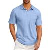 Generic WINWUQB - Polo da uomo a maniche corte, leggera, da golf, casual, con colletto, traspirante, morbida, da lavoro, classica maglietta estiva di base, Azzurro, 4XL