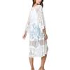 YOUKD Cardigan in pizzo da donna Vedi attraverso Dress Boho kimono lungo Costumi da bagno da spiaggia
