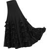ChicLitonor Gonna Lunga Da Donna a Ruota, Gonna Da Ballo, Gonna Lunga Da Ballo Da Sala, Abito Da Flamenco, Costume Latino, Nero, 60-105cm