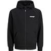 JACK & JONES Jjthatcher Felpa da Uomo con Zip, Nero, S