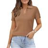 Arach&Cloz Maglione da donna in misto lana alla moda 2026 primavera collo polo business casual top abiti eleganti, S