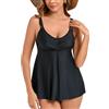 Viloree Costume da Bagno da Donna, Tankini Shorty, Taglia Grande, 2 Pezzi, Bikini con Spalline senza Ferretto, 3XL plus