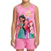 Disney Principessa, maglietta e pantaloncini da bambina, motivo Ariel Jasmine e Rapunzel, pigiama da 2 pezzi, con confezione regalo, taglie da 3 a 8 anni, Rosa, 7 anni