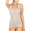 EGI Canottiera Donna Lana Seta Elegante Pizzo Made in Italy Sottogiacca Intimo Top Donna, Art. 1491 (S-M, Noce)