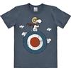Logoshirt® Peanuts I Snoopy I Pilota I Target I Maglietta I T-Shirt Stampate I Donna e Uomo I Blu-Grigio I Design Originale su Licenza I Taglia M