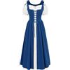 Scarlet Darkness Costume rinascimentale da donna contadina medievale, abito a maniche corte, maxi abito da fata con tasche | Set di 2 foto, tasche, allacciatura regolabile, per Ren Faire, cosplay da strega, feste a tema pirata, eventi Hobbit