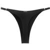RELLECIGA Slip Bikini Perizoma da Donna a Taglio Alto, Nero, Small