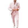 Leader of the Beauty Completo da uomo in lino smoking casual 3 pezzi vestibilità regolare giacca blazer gilet e pantaloni per ballo di fine anno matrimonio, rosa, 56