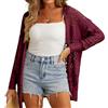 GRECERELLE Cardigan all'uncinetto per le donne, Rosso vinaccia, M