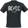 Beats & More AC/DC EST, 1973 Uomo T-Shirt Nero 100% Cotone Regular