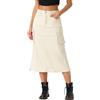 Allegra K Donna Gonna Cargo per Gonna Longuette in Denim Lunga Midi A Trapezio Casual Regolabile Y2K