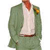 Botong 2 pezzi abiti da sposa in lino per uomo bavero a punta abito da ballo vestibilità regolare smoking estivo spiaggia abito casual, Salvia, 50