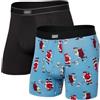 SAXX Underwear Co. Quest - Boxer da uomo in rete ad asciugatura rapida, con supporto per custodia integrata, alla moda, Naughty Vs Bello/Nero, Medium