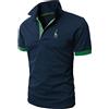 KUNJLELP Polo Uomo Manica Corta Ricamo di Giraffa Estive T-Shirt M-3XL Maglietta Camicia Abbigliamento da Lavoro,A-Marina 3,L