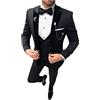 Botong Uomo 3 PC Tacca Risvolto Abiti Da Sposa Singolo Petto Sposo Smoking Vestito Affari Casual Wear Giacca Pantaloni Gilet Set