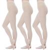 MANZI Collant convertibili da donna, ultra morbidi, a vita media, per danza, confezione da 3, 3 paia di ballerine rosa, L-XL