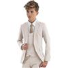 Botong Vestito elegante per bambini, 3 pezzi, con giacca con revers a lancia, gilet e pantaloni, smoking da bambino, per matrimoni e feste