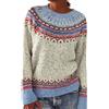 Generic Fairisle - Maglione da donna, vestibilità classica, in jacquard islandese, stile casual, a maniche lunghe, stile nordico, comodo, caldo, ampio, girocollo, lavorato a maglia, elegante, vestibilità