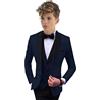Botong Completo Formale con Sciarpa e Revers per Ragazzi 3 Pezzi Giacca Gilet Pantaloni Completo da Festa per Ragazzi Abito da Cerimonia Smoking per Bambini, Marina Militare, 3 anni