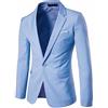 Generisch Sakko da uomo, sportivo, blazer, taglie grandi, giacca con 1 bottone e scollo a V, blazer elegante e semplice, giacca sportiva, stile business inglese, sakko per il tempo libero e business
