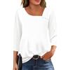 Kistore Camicette da donna con maniche a 3/4, con scollo asimmetrico, abbigliamento alla moda da donna, taglie S-2XL