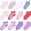 HYzgb Confezione da 12 calzini da bambino antiscivolo con impugnature 1-7 anni multi colori, regalo per bambini e bambine