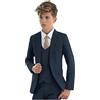 Botong Vestito elegante per bambini, 3 pezzi, con giacca con revers a lancia, gilet e pantaloni, smoking da bambino, per matrimoni e feste