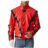 Shuanghao Giacche Rosso in Pelle Vestito Jacket Giacca Coat Costumes Halloween Natale Role Play Retro Punk Fancy Dress Costumi Outfit Uomo Donna Unisex Adulti (Give Guanto W:57-61kg H:160-170cm Rosso