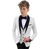 Botong Abito formale con risvolto scialle per ragazzi 3 PC giacca gilet pantaloni ragazzi vestito da festa smoking da sposa vestito per bambini