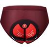 LOVIVER MTB Della Bici Della Biancheria Intima Della Bicicletta Mutande Slip Adsorbente 3D Imbottitura Da Uomo Imbottiti Pantaloncini Da, Rosso intenso XXXL