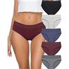 GNEPH Mutandine hipster da donna biancheria intima in pizzo bikini hip-huggers mutandine confezione da 5 (218S-Nero), Dark-wr, Large