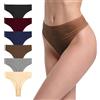 GAREDOB Mutandine da donna a costine in cotone a vita alta senza cuciture, taglie forti, no show, biancheria intima, 6 pezzi string-h alto, XL