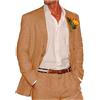 Botong 2 PC Lino Abiti da Sposa per Gli Uomini Peak Risvolto Prom Suit Regular Fit Sposo Smoking Estate Beach Suit Abbigliamento Casual, cachi, 46