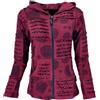 GURU SHOP GURU-SHOP, Goa Patchwork Jacket, Boho Hooded Jacket, Rosso Bordeaux, Cotone, Dimensione Indumenti:M (40), Giacche e Gilet Boho