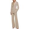 Botong Completo Donna Doppiopetto 2 Pezzi Tailleur Pantalone Business Outfit Elegante Casual Smoking Formale, Champagne, XL
