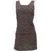 GURU SHOP Mini abito etnico da donna con overlock, marrone/beige, 42