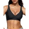 Vertvie Reggiseni Wireless Senza Cuciture per Donne con Push Up Effetto Tutina Reggiseni Senza Ferretto Reggiseni Sostenibili a Copertura Totale, nero, L