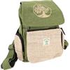 GURU SHOP Zaino Etnico in Canapa, Zaino con Ricami, Unisex - Adulti, 35x25x12 cm, verde, Einheitsgröße, Casual