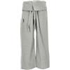 GURU SHOP Pantaloni da pescatore tailandese in cotone solido, 'taglia unica', uomo/donna, blu, grigio pietra